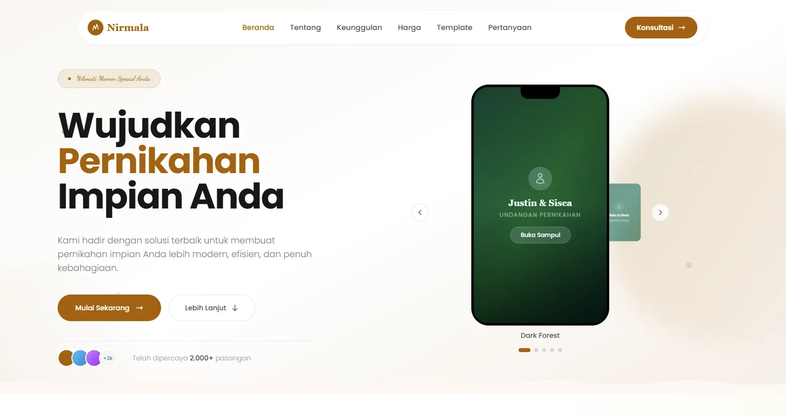 Template : Nirmala — Landing Page Undangan Digital Premium