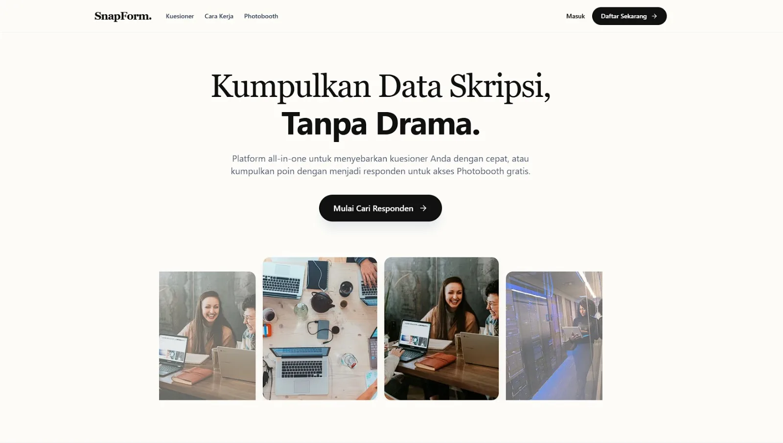 SnapForm v1.0 - Skrip Platform Marketplace Kuesioner O2O + Fitur Penarikan E-Wallet & Kasir Photobooth (React and Supabase Ready)